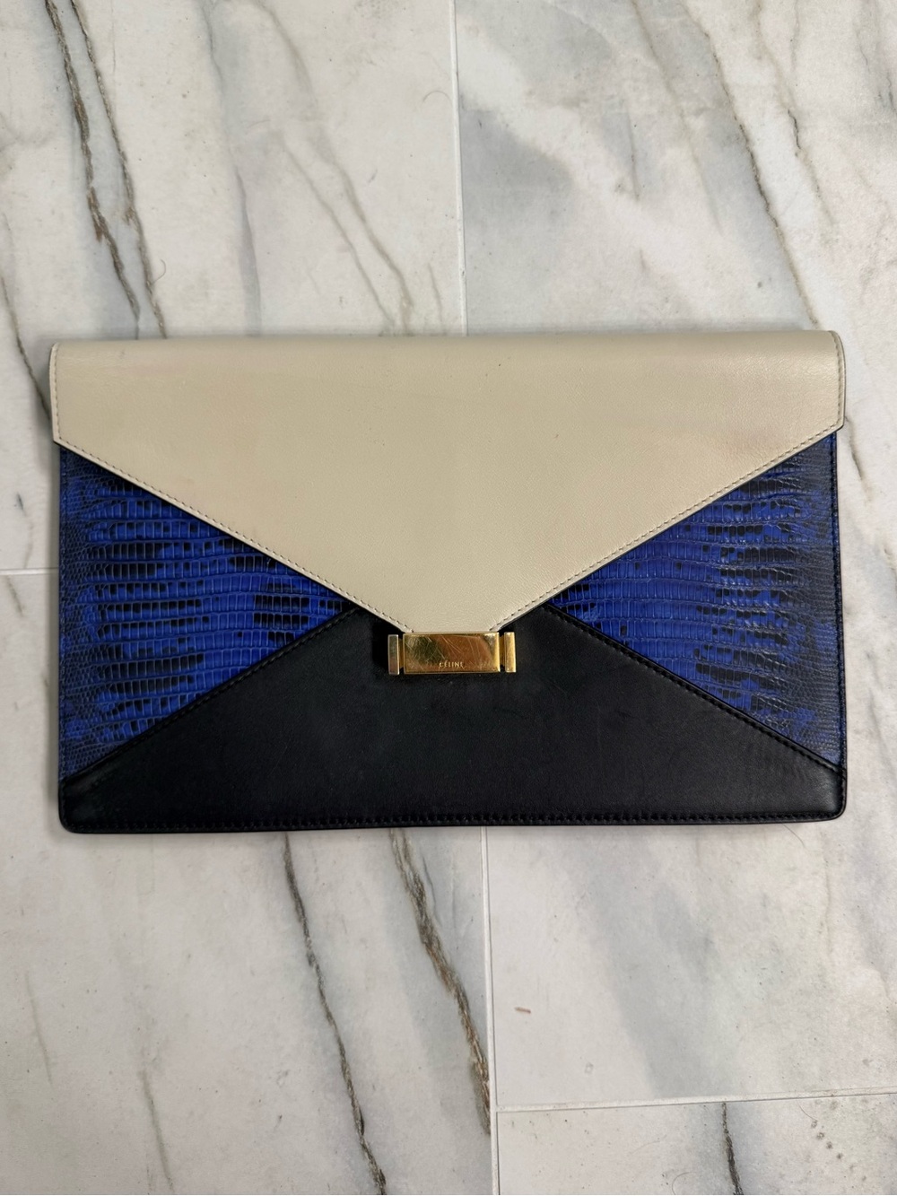 Céline Tricolor Pocket Envelope Clutch